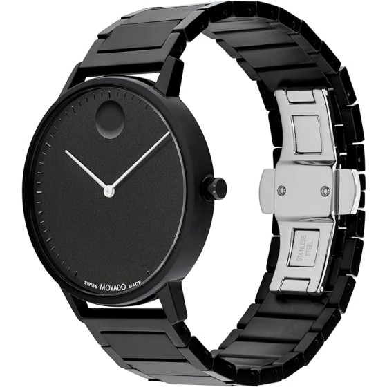 Movado Face Men's Luxury Quartz Watch - Swiss Movement - Water Resistance 30 Meters (3ATM) - Elegant Timepiece - Gift for Him - 41mm