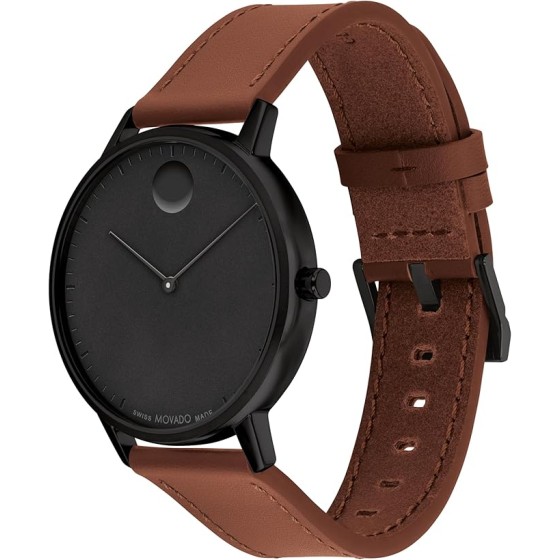 Movado Face Men's Luxury Quartz Watch - Swiss Movement - Water Resistance 30 Meters (3ATM) - Elegant Timepiece - Gift for Him - 41mm